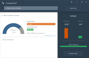 CompactGUI — засіб для ефективного стиснення важких програм та ігор